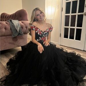 Sherri Hill Prom Dress 51893 Two Piece Ball Gown Sz 0